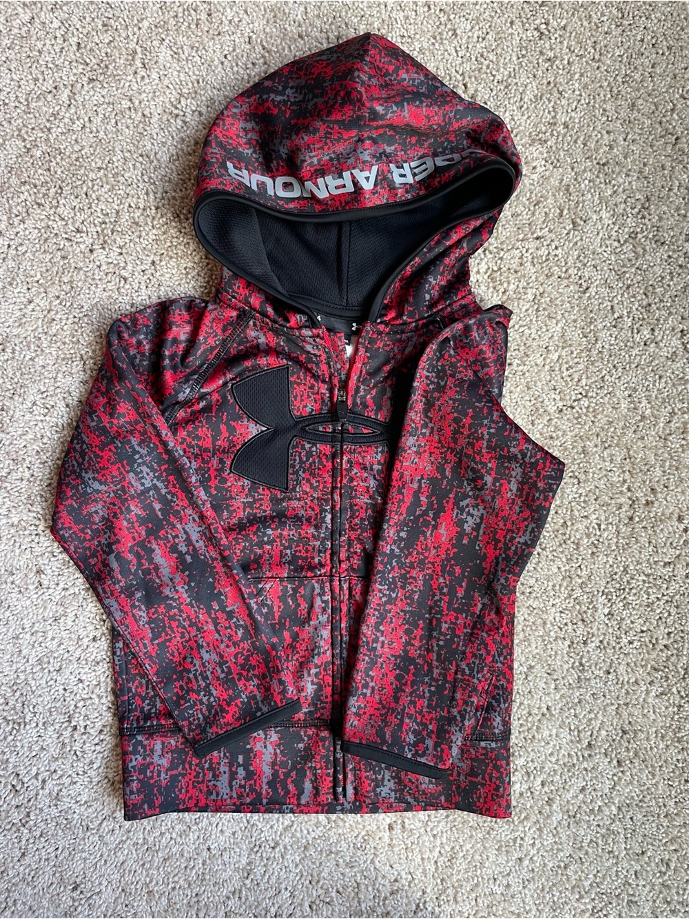 Under Armour Kids Red & Black Full-Zip Hoodie